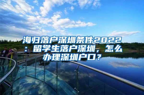 海归落户深圳条件2022：留学生落户深圳，怎么办理深圳户口？