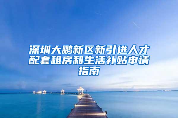 深圳大鹏新区新引进人才配套租房和生活补贴申请指南