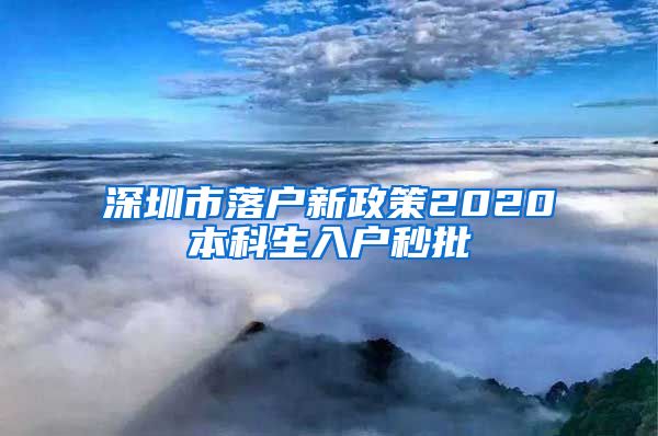 深圳市落户新政策2020本科生入户秒批